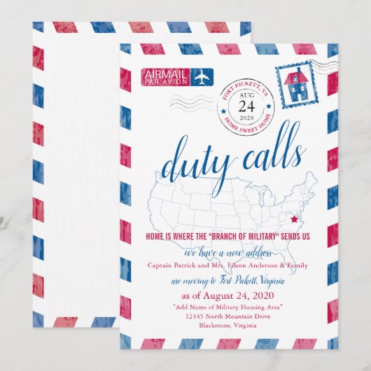 Virginia Military Moving aangekondigd Kaart (Voorkant / Achterkant)