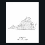 Virginia Minimal Street Map Poster<br><div class="desc">Virginia Minimal Street Map</div>