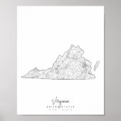 Virginia Minimal Street Map Poster (Voorkant)