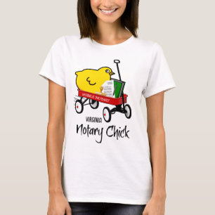 Virginia Mobile Notary Chick Red Wagon T-shirt