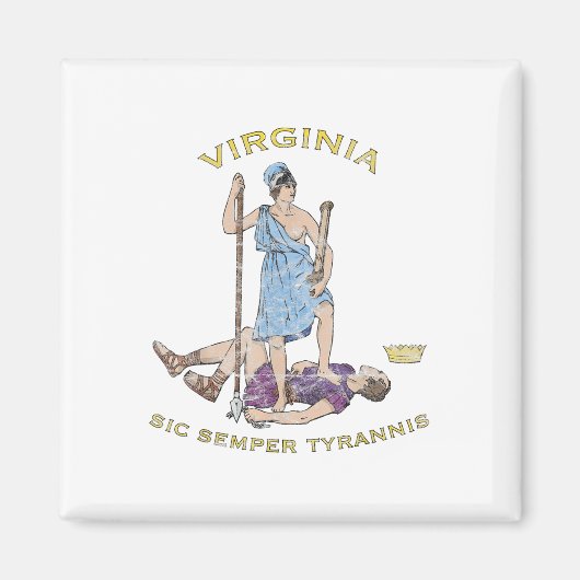  Virginia Motto Sic Semper Tyrannis Magneet (Voorkant)
