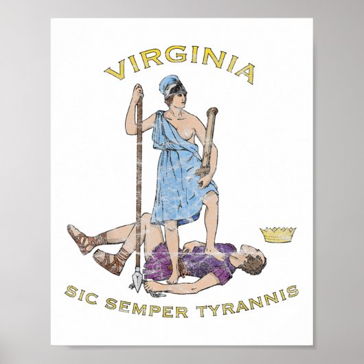 Virginia Motto Sic Semper Tyrannis Poster (Voorkant)