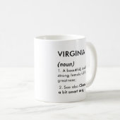 Virginia naam, Bewerkbare naam, Aangepaste naam Koffiemok (Voorkant rechts)