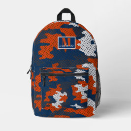 Virginia Navy & Orange Camo Printed college Bedrukte Rugzak