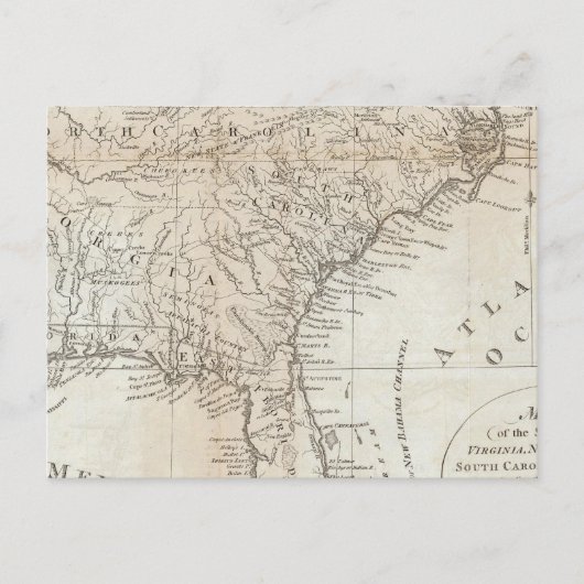 Virginia, North Carolina, South Carolina Briefkaart (Voorkant)
