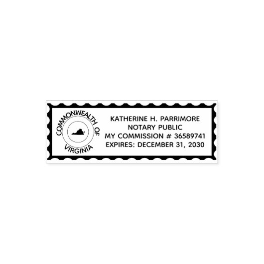 Virginia Notary Self Inking Rubber Stamp Zelfinktende Stempel (Design)
