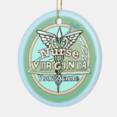 Virginia Nurse Caduceus Keramisch Ornament (Links)