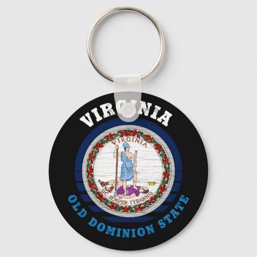 VIRGINIA OLD DOMINION STATE FLAG SLEUTELHANGER (Voorkant)