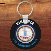VIRGINIA OLD DOMINION STATE FLAG SLEUTELHANGER (Voorkant)
