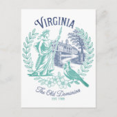 Virginia Old Dominion State Travel Postcard Briefkaart (Voorkant)