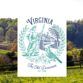 Virginia Old Dominion State Travel Postcard Briefkaart