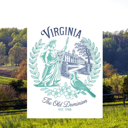 Virginia Old Dominion State Travel Postcard Briefkaart