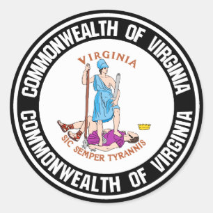 Virginia om Embleem Ronde Sticker
