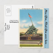 Virginia, Oorlogsmonument, Arlington Briefkaart (Voorkant / Achterkant)