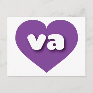 Virginia paars hart - Ik hou van va Briefkaart