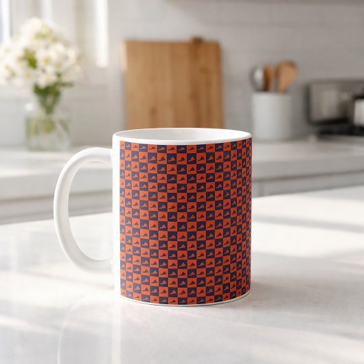 Virginia Pattern Checkerboard Orange Blue Koffiemok