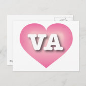 Virginia Pink Fade Heart - Ik hou van VA Briefkaart (Voorkant / Achterkant)