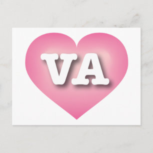 Virginia Pink Fade Heart - Ik hou van VA Briefkaart