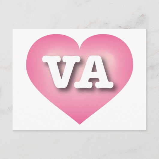 Virginia Pink Fade Heart - Ik hou van VA Briefkaart (Voorkant)
