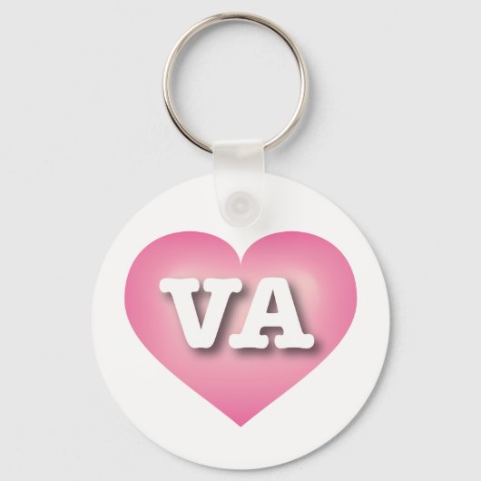 Virginia Pink Fade Heart - Ik hou van VA Sleutelhanger (Voorkant)