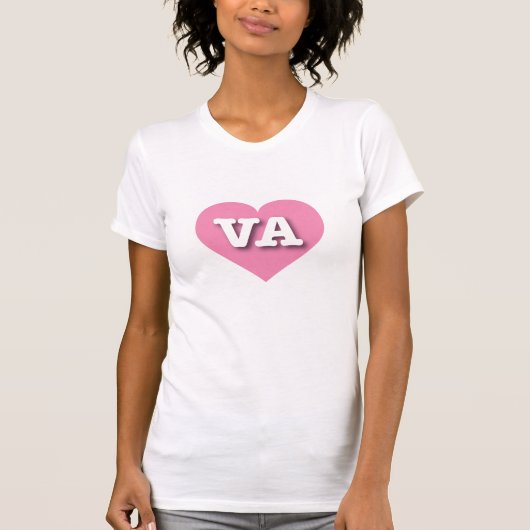 Virginia Pink Heart - Ik hou van VA T-shirt (Voorkant)
