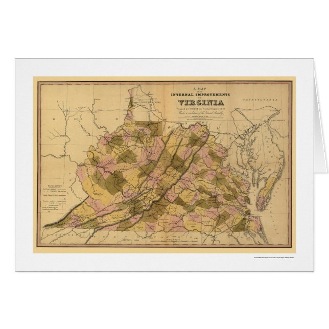 Virginia Railroad & Town Map 1848 (Voorkant Horizontaal)