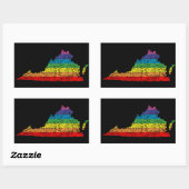 virginia rainbow rechthoekige sticker (Vel)