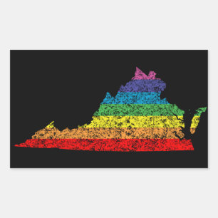 virginia rainbow rechthoekige sticker