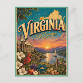 Virginia Retro Reis Souvenir Prentbriefkaart Briefkaart