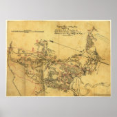 Virginia Roads Civil War Map Poster (Voorkant)