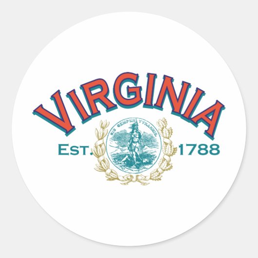 Virginia Ronde Sticker (Voorkant)
