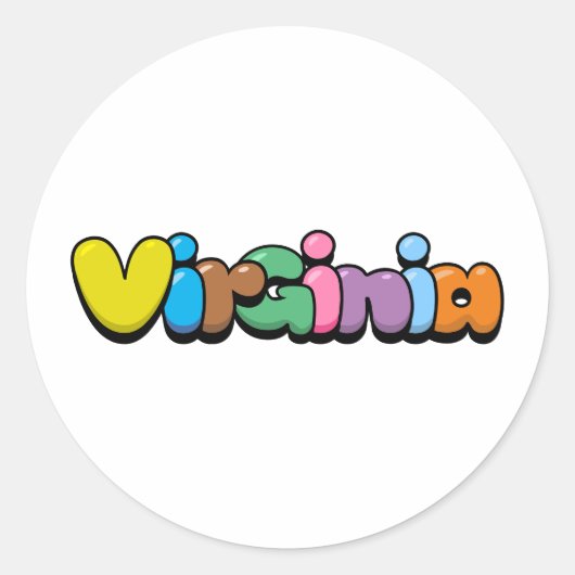 Virginia Ronde Sticker (Voorkant)