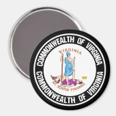 Virginia Round Emblem Magneet (Voorkant / Achterkant)