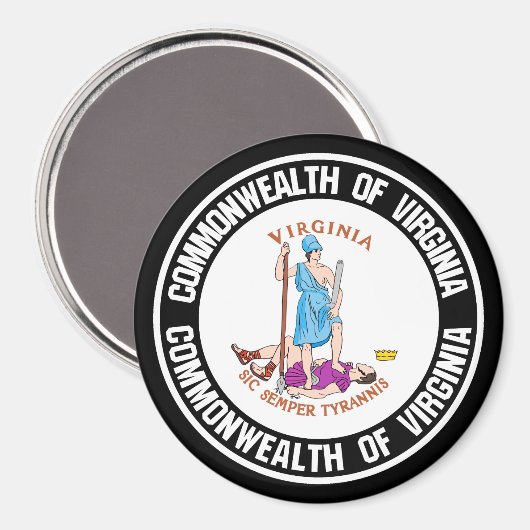 Virginia Round Emblem Magneet (Voorkant / Achterkant)