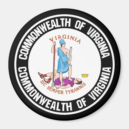 Virginia Round Emblem Magneet (Voorkant)