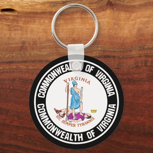 Virginia Round Emblem Sleutelhanger (Voorkant)