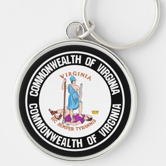 Virginia Round Emblem Sleutelhanger (Voorkant)