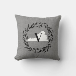 Virginia Rustic Wreath Monogram Sierkussen