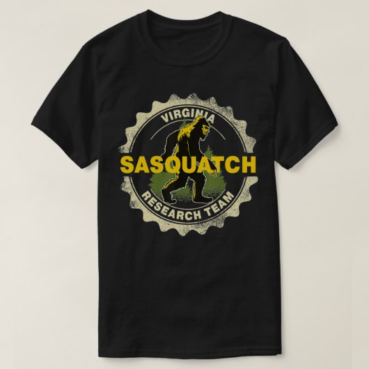 Virginia Sasquatch Research Team Bigfoot Believer T-shirt (Design voorkant)