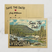 Virginia Save the Date Mountains River Snow Aankondigingskaart (Voorkant / Achterkant)