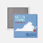 Virginia Save the Date -  stad Magneet (Voorkant / Achterkant)