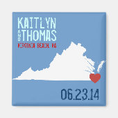 Virginia Save the Date - stad Magneet (Voorkant)