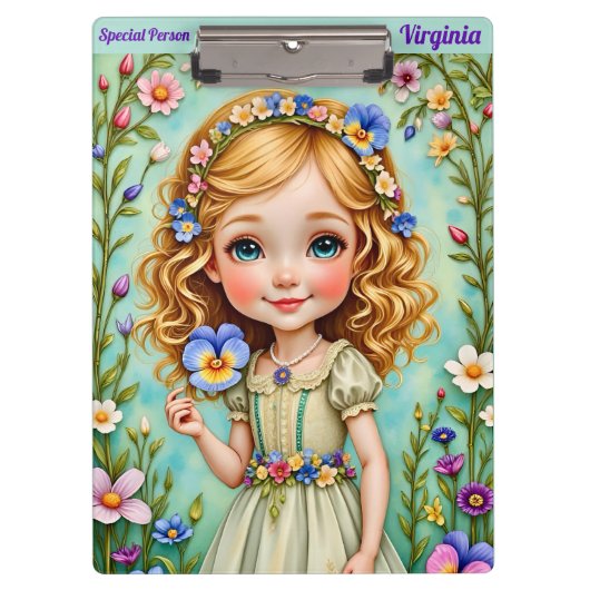 VIRGINIA ~ Schattige meisje ~ Klembord (Voorkant)