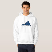 Virginia Script Hoodie - White/Navy (Voorkant volledig)