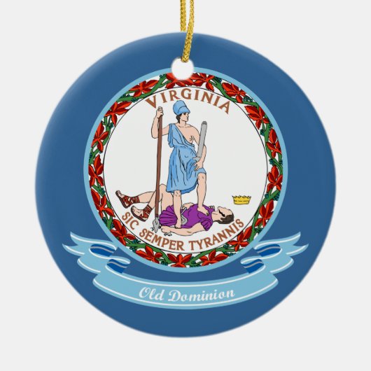 Virginia Seal Keramisch Ornament (Voorkant)