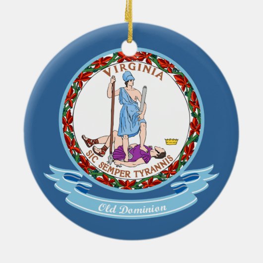 Virginia Seal Keramisch Ornament (Achterkant)