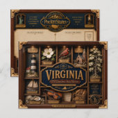 Virginia Shadow Box 3D Figuur Staat Briefkaart (Voorkant / Achterkant)
