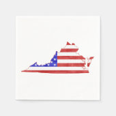 Virginia Shaped American Flag Patriotic Virginiaan Servet (Voorkant)