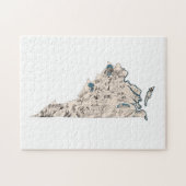 Virginia Shaped Virgian  Afbeelding Map Legpuzzel (Horizontaal)