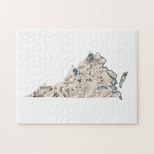 Virginia Shaped Virgian  Afbeelding Map Legpuzzel